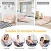 6-position adjustable sleeper lounge couch in beige with 2 pillows, ideal for napping, gaming, or reading.