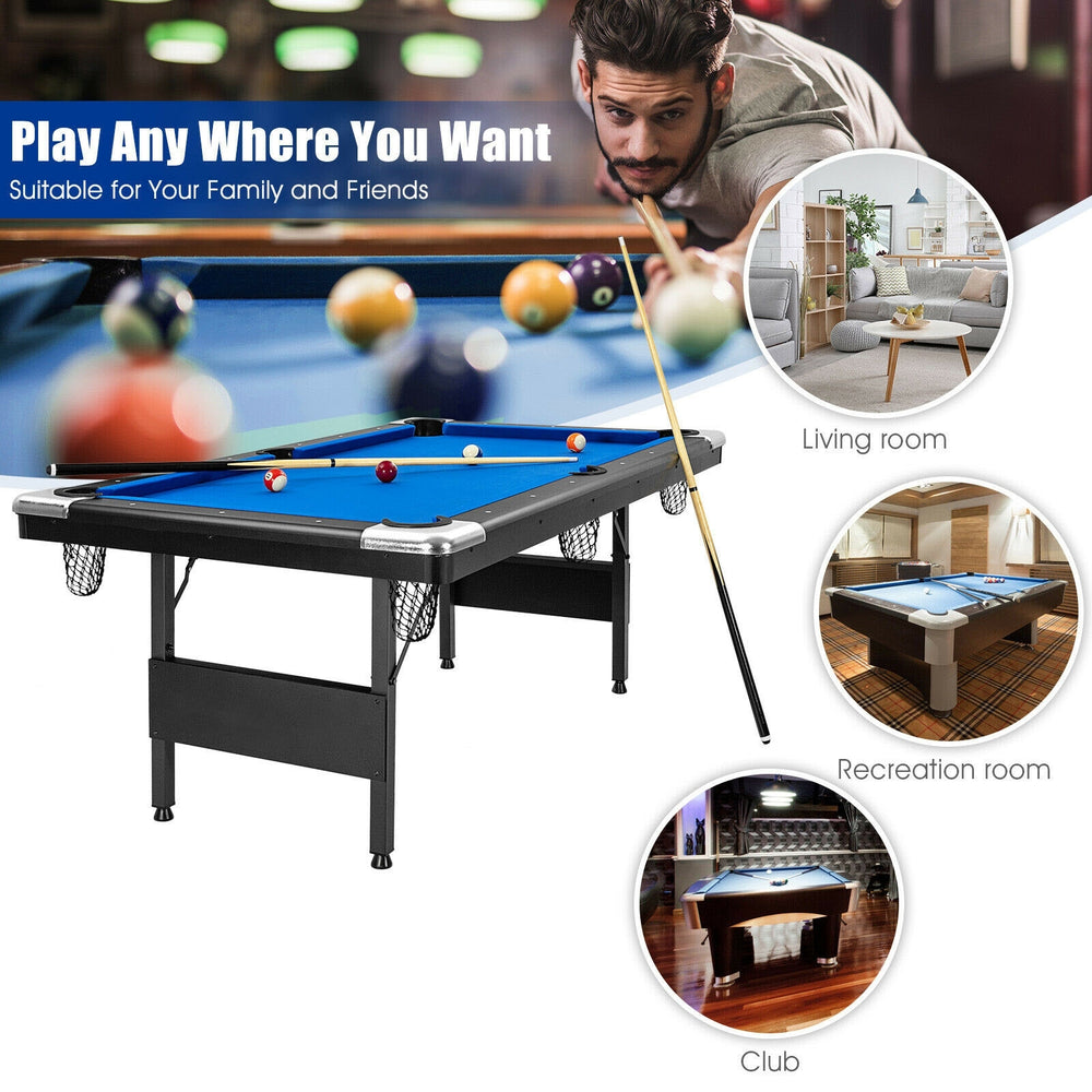 Costway Billiard Pool Table Foldable 6ft with Complete Set of Balls New