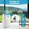 Portable 12000 BTU air conditioner with adjustable louver, 70° oscillation, and multifunctional features for year-round.