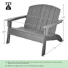 Gray HDPE patio Adirondack chair with ergonomic design, sturdy structure, and wide armrests for outdoor relaxation.