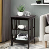 2 Pieces 3-Tier Nightstand with Reinforced Bars and Stable Structure-Dark Brown - Gallery View 1 of 9