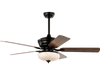 52-inch black ceiling fan with 5 reversible blades, remote control, and 3 wind speeds for retro home decor.