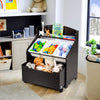 Espresso kids wooden toy storage unit features a top display shelf and spacious toy box, perfect for organizing and.