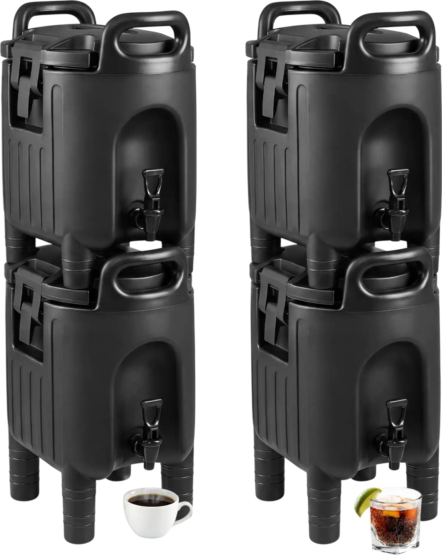 Costway 2.6 Gal Insulated Beverage Dispensers Set of 4 w/ Handles 29183323 New