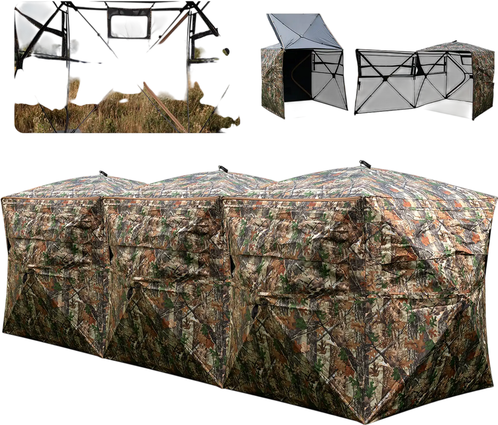 Costway 2-6 Person Side-by-Side Hunting Blind Double One-Way See-Through Ground Tent 19260320 New