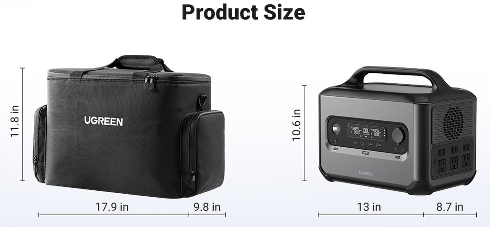 UGREEN 15237 Hard Carrying Case Bag for PowerRoam 1200 Portable Power Station Black New