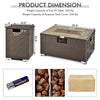 Rattan fire pit table set with side tank holder, 40000 BTU heat, waterproof cover, ideal for outdoor gatherings.