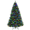 7.5 feet pre-lit artificial spruce Christmas tree with 550 multicolor lights, perfect for indoor festive decoration.