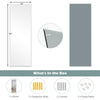 Frameless 43 x 15 inch wall-mounted mirror with aluminum plating, ideal for bedroom or living room decor.