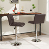 PU Leather Upholstered Bar Stools Set of 2 with Back and Adjustable Height-Brown - Gallery View 1 of 9