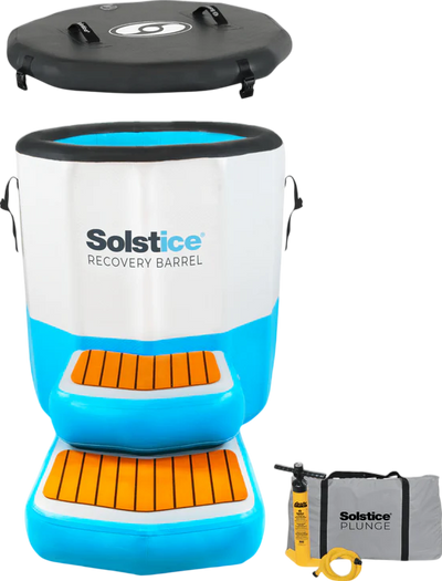Swimline Solstice 25026 Recovery Barrel Inflatable Cold Tub 100 Gal. with Steps and Lid New