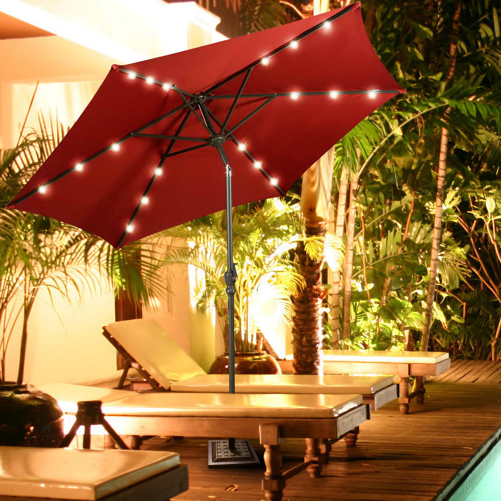 Heavy-duty 17.5" square umbrella base stand with bronze finish, designed for secure outdoor umbrella support.