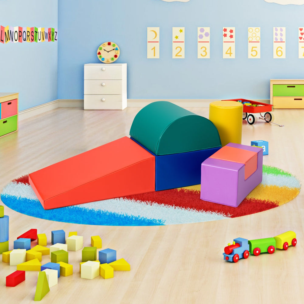 6 Piece Climb Crawl Play Set Indoor Kids  Toddler -Red - Gallery View 1 of 11