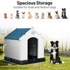 Plastic waterproof pet puppy house with ventilated design, suitable for small to medium dogs, ideal for outdoor use.