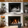 2.9-gallon metal coal ash can with wooden lid and side grips, ideal for keeping fireplaces clean and tidy.