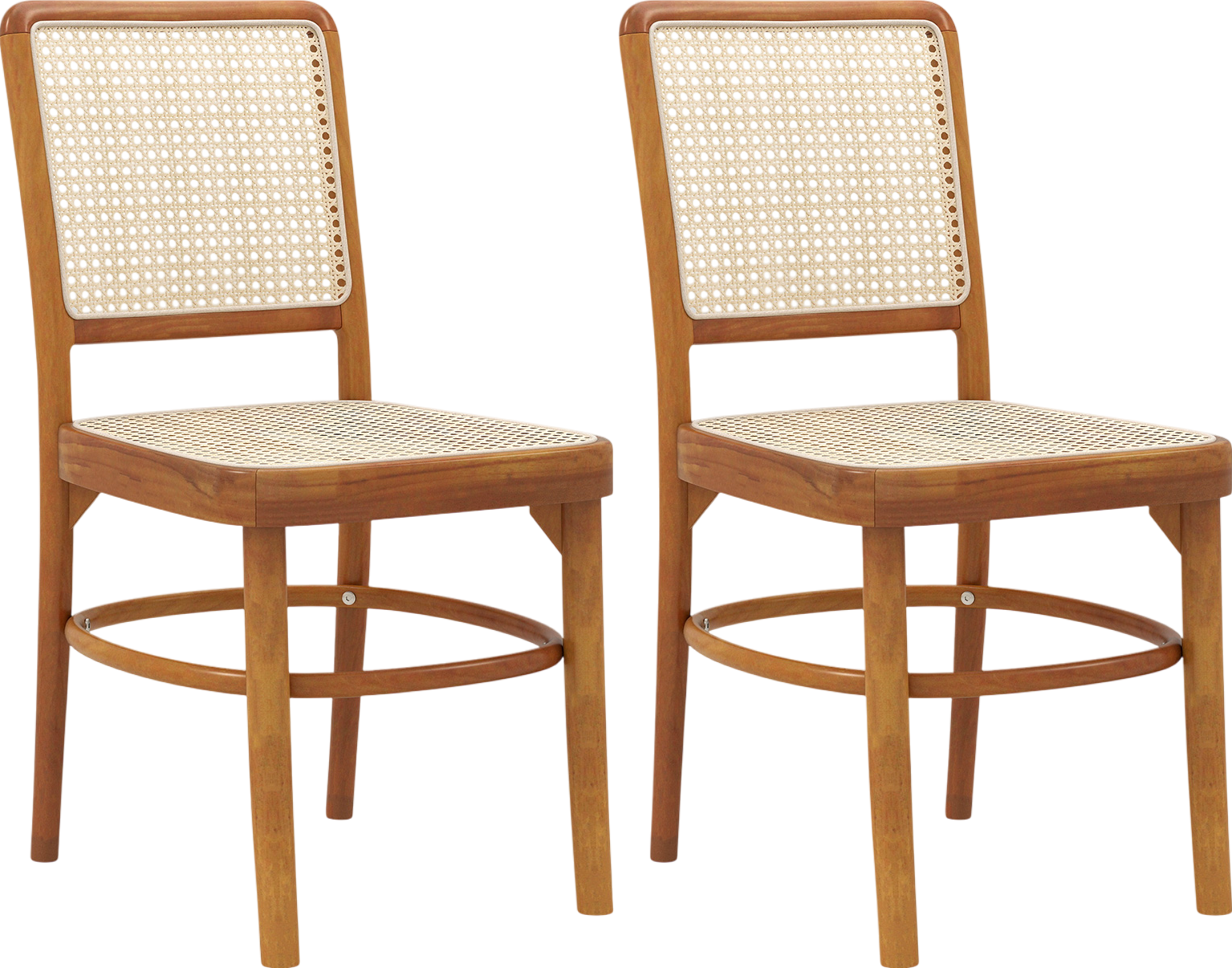 Costway Boho Dining Chair Set of 2 with Teak Wood Structure New