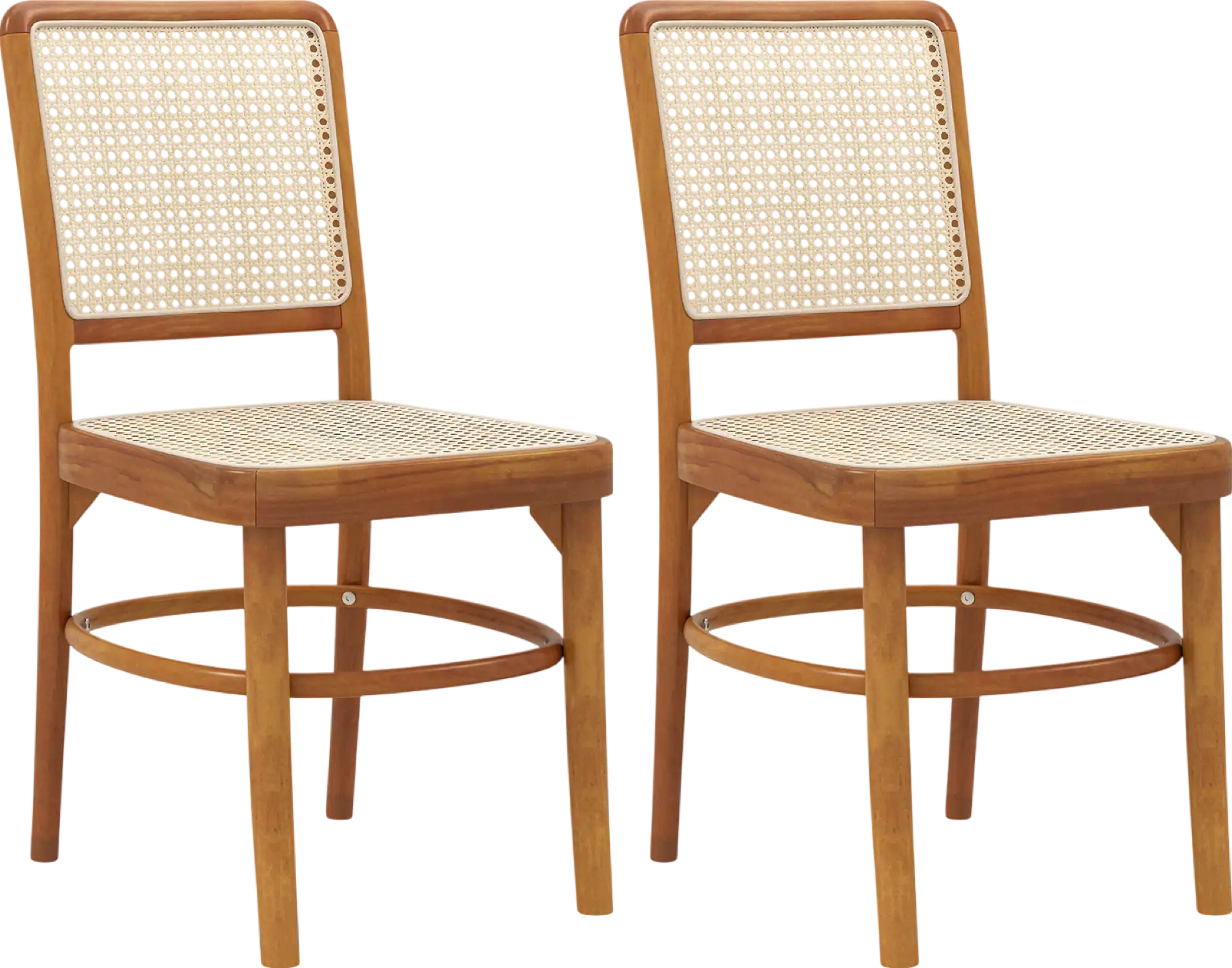 Costway Boho Dining Chair Set of 2 with Teak Wood Structure New