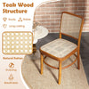 Costway Boho Dining Chair Set of 2 with Teak Wood Structure New