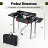 2 Burner Propane Gas Stove with adjustable flame control and side shelves, ideal for outdoor cooking and BBQ.