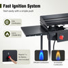2 Burner Propane Gas Stove with fast ignition, 150,000 BTU, adjustable flame control, and side shelves for outdoor cooking.