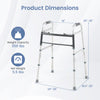 Lightweight 2-button folding walker with adjustable height, supports 350 lbs, ideal for safe and stable walking.