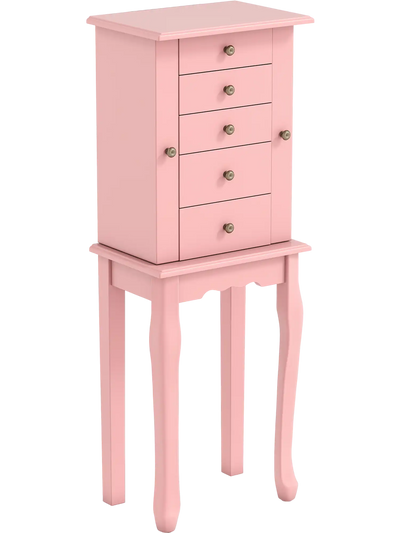 Costway Standing Jewelry Armoire Cabinet with Mirror 96751028 New