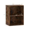 2-cube bookcase in brown with adjustable shelf, perfect for organizing books and decorations, measuring 21" high.