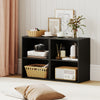 2-Cube Bookcase Set of 2 Floor Standing Open Bookshelf w/ 5-Position Adjustable Shelf-Black - Gallery View 1 of 12