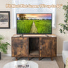 Patented 2-Door Cat Litter Box Enclosure with Winding Entry and Scratching Board-Rustic Brown - Gallery View 1 of 10