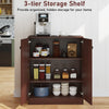 3-tier storage shelf in brown, featuring a modern design for organized storage in kitchens or living rooms.