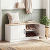 2-Door Shoe Bench Shoe Storage Cabinet with Adjustable Shelves-Natural - Gallery View 1 of 10