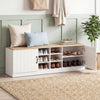 2-Door Shoe Bench Storage Cabinet with Adjustable Shelves-Natural - Gallery View 1 of 10