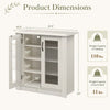 2-door white shoe cabinet with removable shelves, fluted doors, and a weight capacity of 110 lbs for stylish storage.