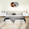 Modern white 2-drawer nightstand set with spacious countertops and metal handles, ideal for bedroom or office use.