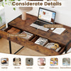 2-drawer home office desk with spacious tabletop and steel frame, perfect for work and gaming in a tidy setup.