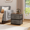 2-Drawer Nightstand with Removable Fabric Bins and Pull Handles-Gray - Gallery View 1 of 9