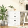 White 2-drawer stackable storage cabinet with handles, perfect for organizing office supplies in any room.
