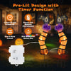 Set of 2 lighted witch legs with purple trim, 30 warm white LEDs, and timer function for festive Halloween displays.