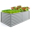 Metal rectangular raised garden bed, 6 x 3 x 2 feet, with open bottom design, ideal for growing vegetables and herbs.