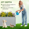 Metal rectangular raised garden bed, 6 x 3 x 2 feet, with open bottom design for optimal drainage, ideal for various.