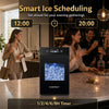 Countertop 2-inch ice ball maker in black with self-cleaning feature and 8-hour timer for convenient ice production.