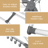Close-up of the 2-layer folding clothes drying rack showcasing adjustable rotation shafts and non-slip foot pads.
