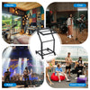2-layer professional audio rack mount with adjustable crossbars, ideal for studios, clubs, and live performances.