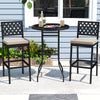 Set of 2 Patio Bar Chairs Counter Height with Detachable Cushion and Footrest-Argyle Pattern - Gallery View 1 of 8