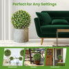 Artificial plant topiary ball with pink flowers, 17.5 inches, made of durable PE material for indoor and outdoor use.