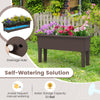 Self-watering planter box with detachable legs, made of weather-proof PP, ideal for flowers and vegetables in outdoor.