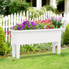 2 PCS Raised Garden Beds Self-Watering Planter Box with Detachable Legs and Drainage Hole-White - Gallery View 1 of 10