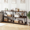 3-tier industrial bookshelf with a rustic brown finish and metal frame, perfect for stylish home organization.