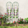 Metal garden trellis set featuring a charming flower pattern, 71 x 20 inches, ideal for supporting climbing plants.
