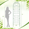 Green metal garden trellis measuring 71 x 20 inches, rustproof support for climbing plants with decorative patterns.